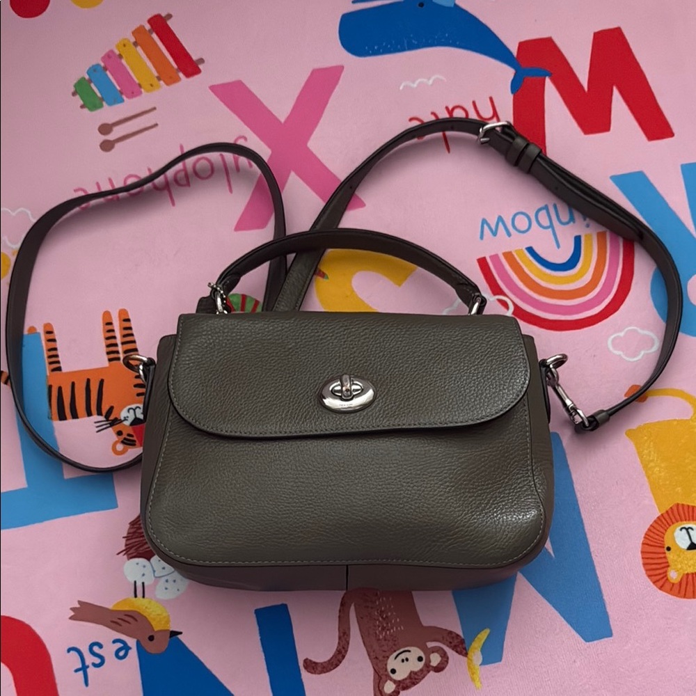 Coach olive green Leather Handbag